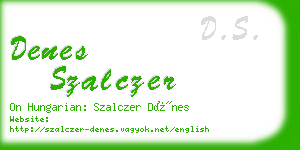 denes szalczer business card